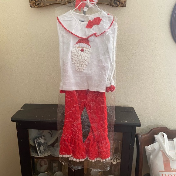 New With Tags Mudpie Santa Minky Pant set size 2T - Picture 2 of 14